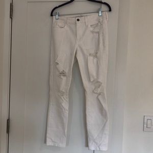 Joe’s White Ripped Skinny Jeans